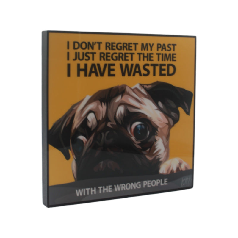 Famous Pop Art Doggie Regret 25cm x 25cm Wall Frame