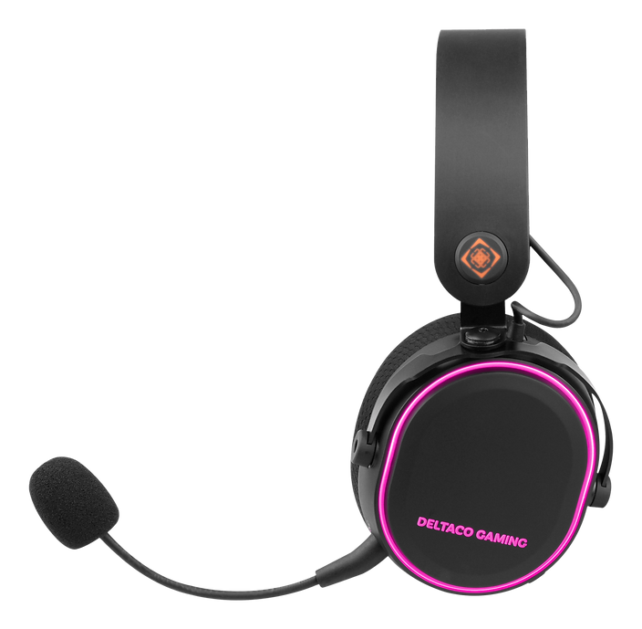DELTACO GAMING DH420 Wireless gaming headset, RGB, USB-C, Black