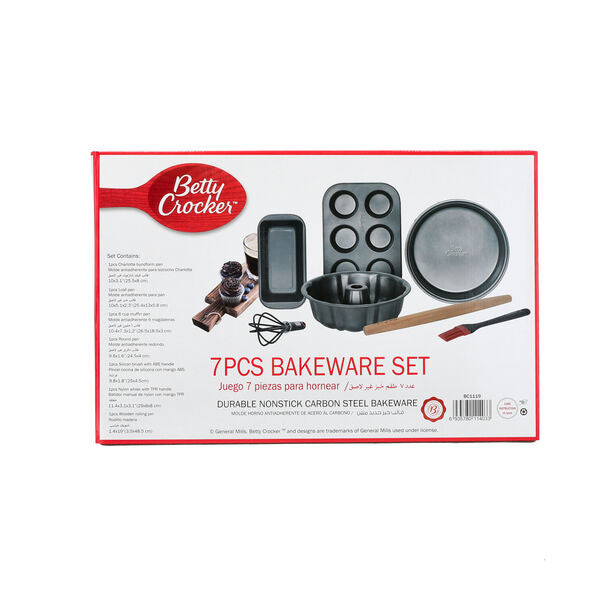Betty Crocker Non-Stick Baking Bakeware Set Of 7 Pieces Grey