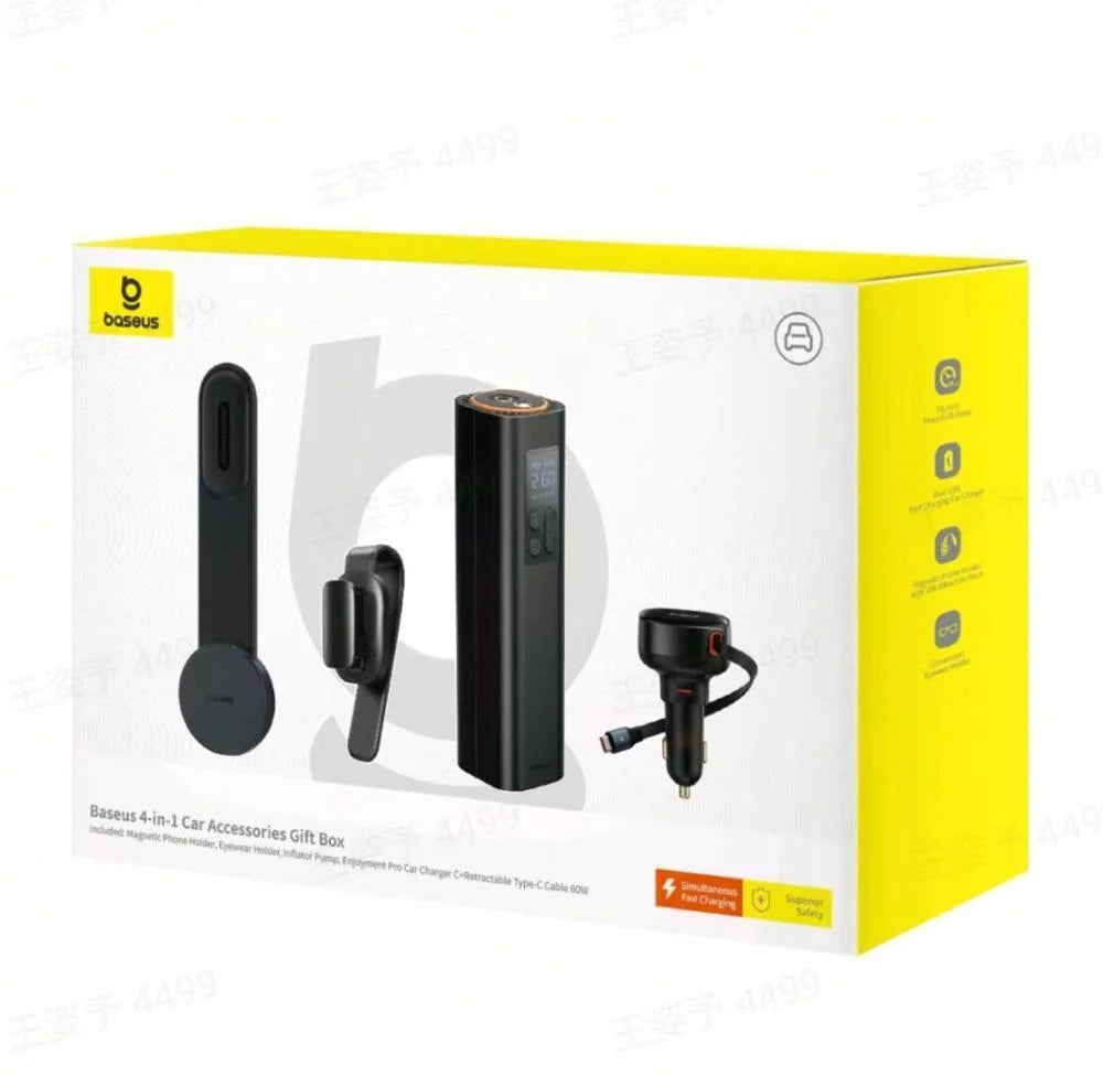 Baseus 4-in-1 Car Accessories Gift Box Cluster Black