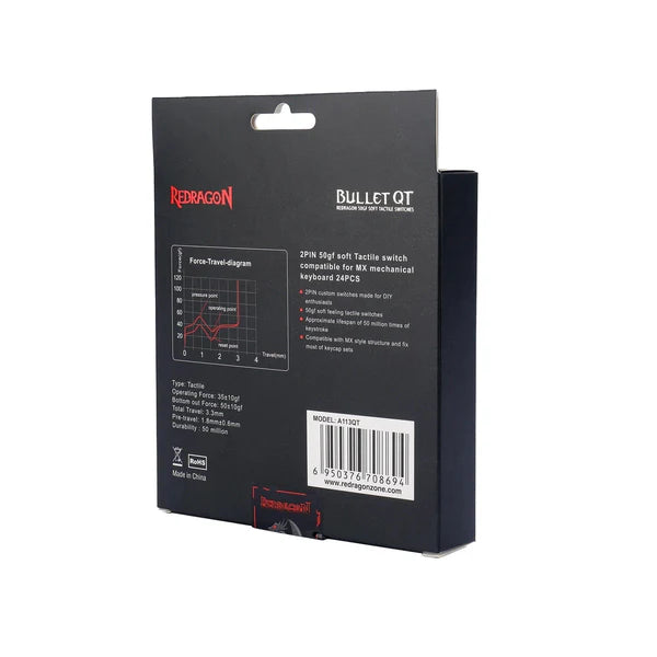 مفاتيح ميكانيكية Redragon BULLET-QT (عدد 24 مفتاحًا)