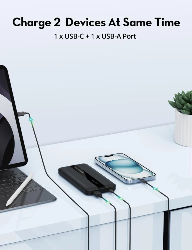 Ravpower PD20W 10000mAh 2-Port power bank Black