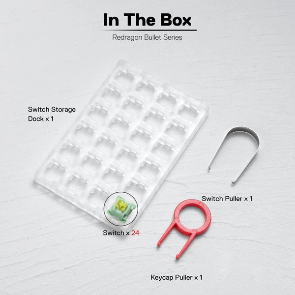 مفاتيح ميكانيكية Redragon BULLET-QT (عدد 24 مفتاحًا)