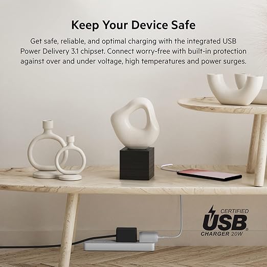 بيلكين - شاحن حائط 20W PPS USB-C - مع كابل 1م PVC C-LTG - أبيض