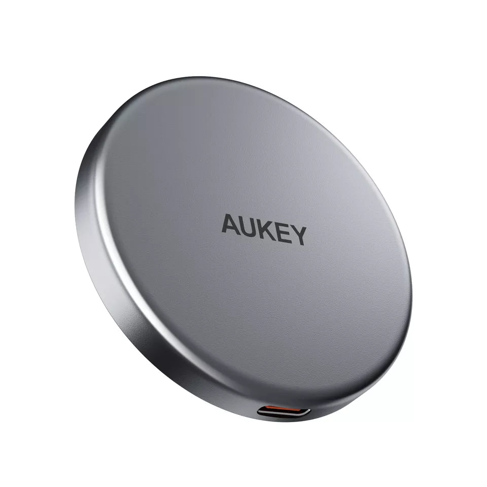 AUKEY MAG FUSION AURA Magnetic Wireless Charger- Grey15W