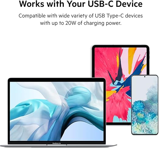 بيلكين - شاحن حائط 20W PPS USB-C - مع كابل 1م PVC C-LTG - أبيض