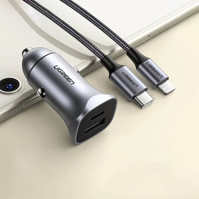 UGREEN Car Charger Two Ports USB Port and PD Port 30W |GY