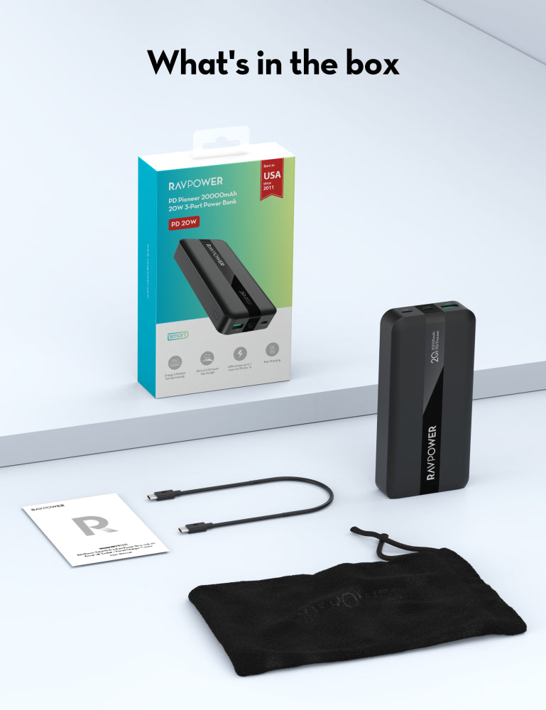 RAVPower PB1235 20000mah PD20W Power Bank 2C1A