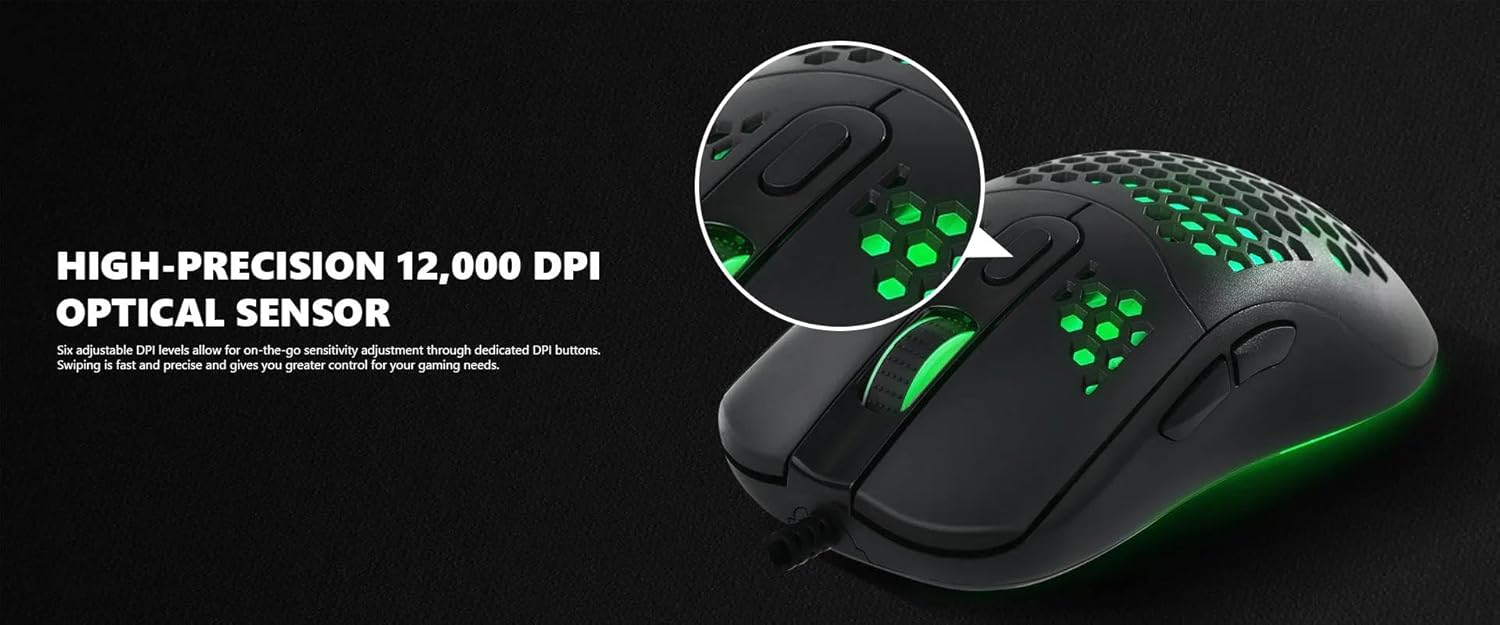 MARVO G925 Gaming Mouse with Honeycomb Shell