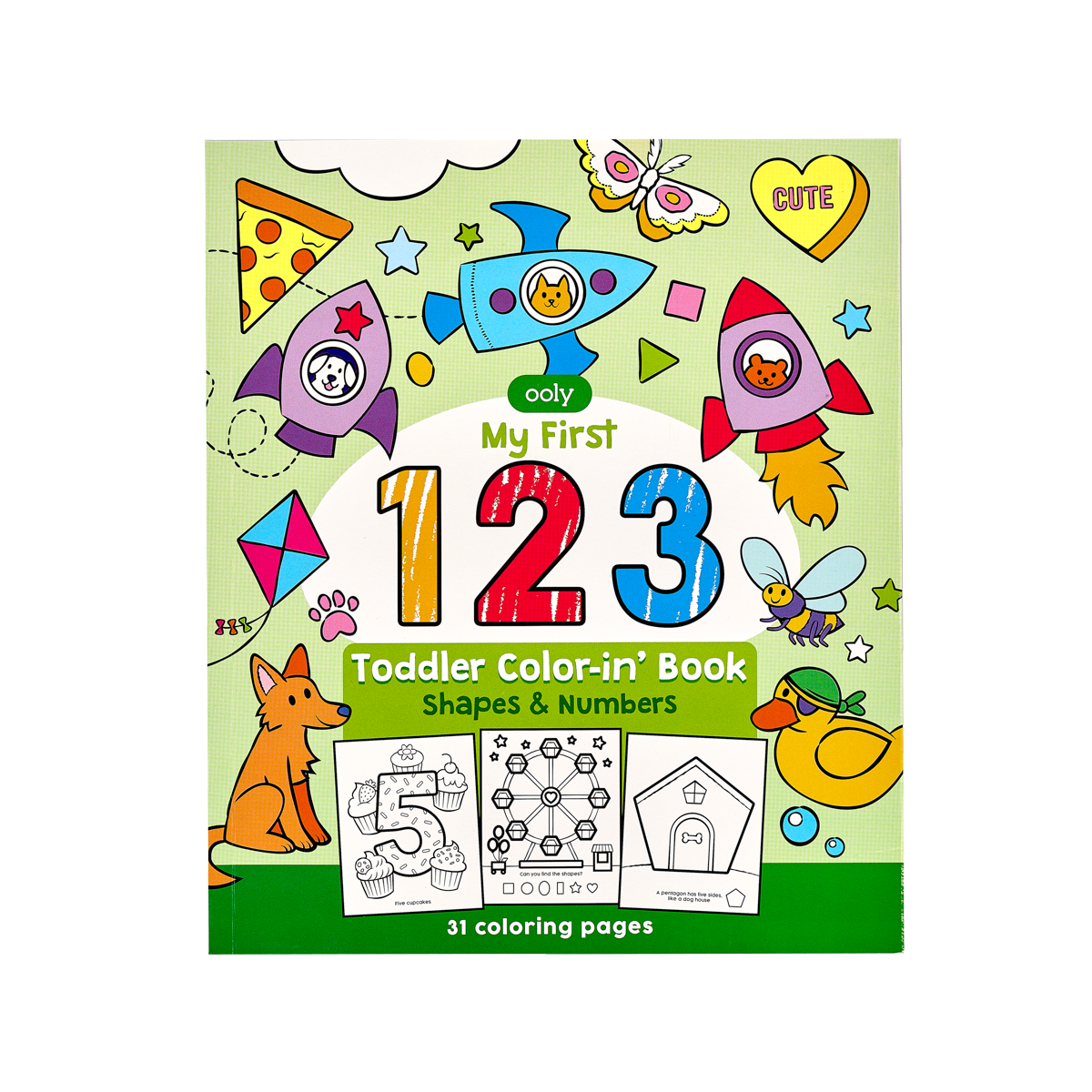 Ooly 123: Shapes & Numbers Toddler Color In Book