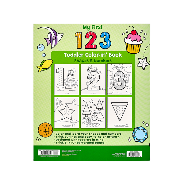 Ooly 123: Shapes & Numbers Toddler Color In Book