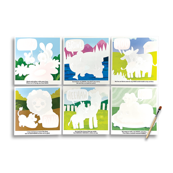Ooly Water Amaze Water Reveal Boards Baby Animals 13 Pc Set