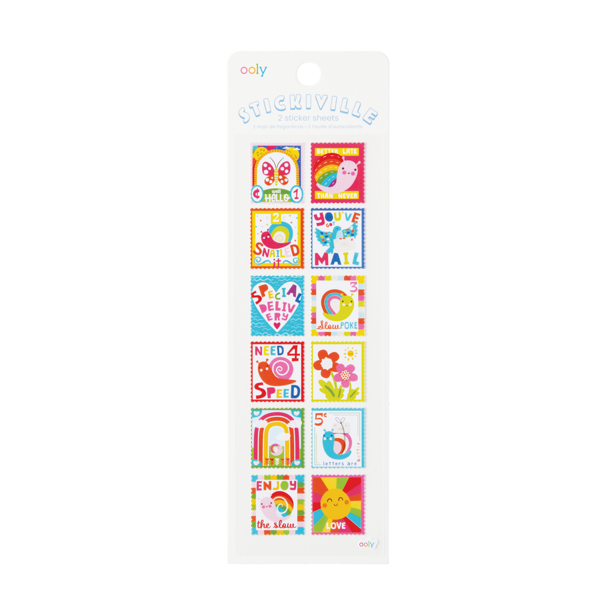 Ooly Stickiville Stickers: Snail Mail Stamps Skinny 2 Sheets