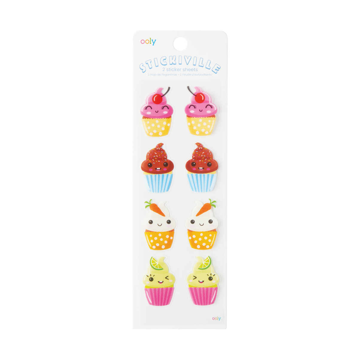 Ooly Stickiville Stickers: Happy Cupcakes Skinny 2 Sheets