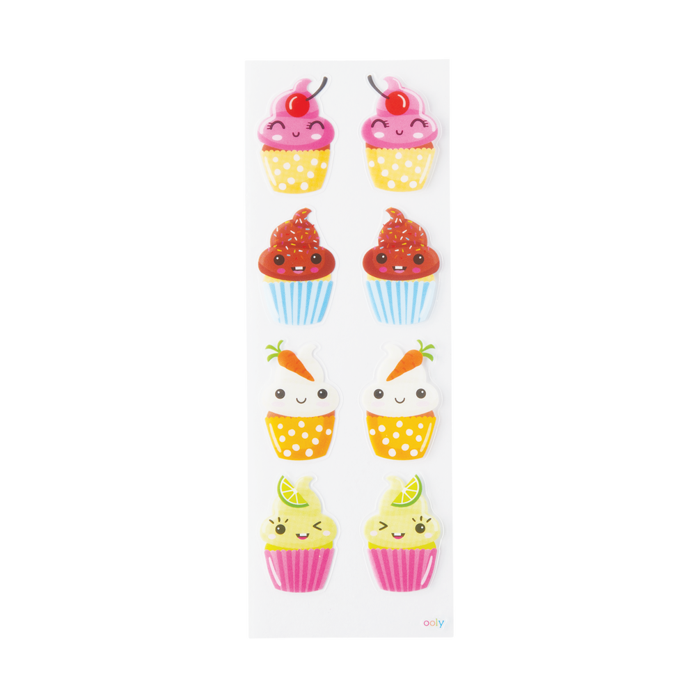 Ooly Stickiville Stickers: Happy Cupcakes Skinny 2 Sheets