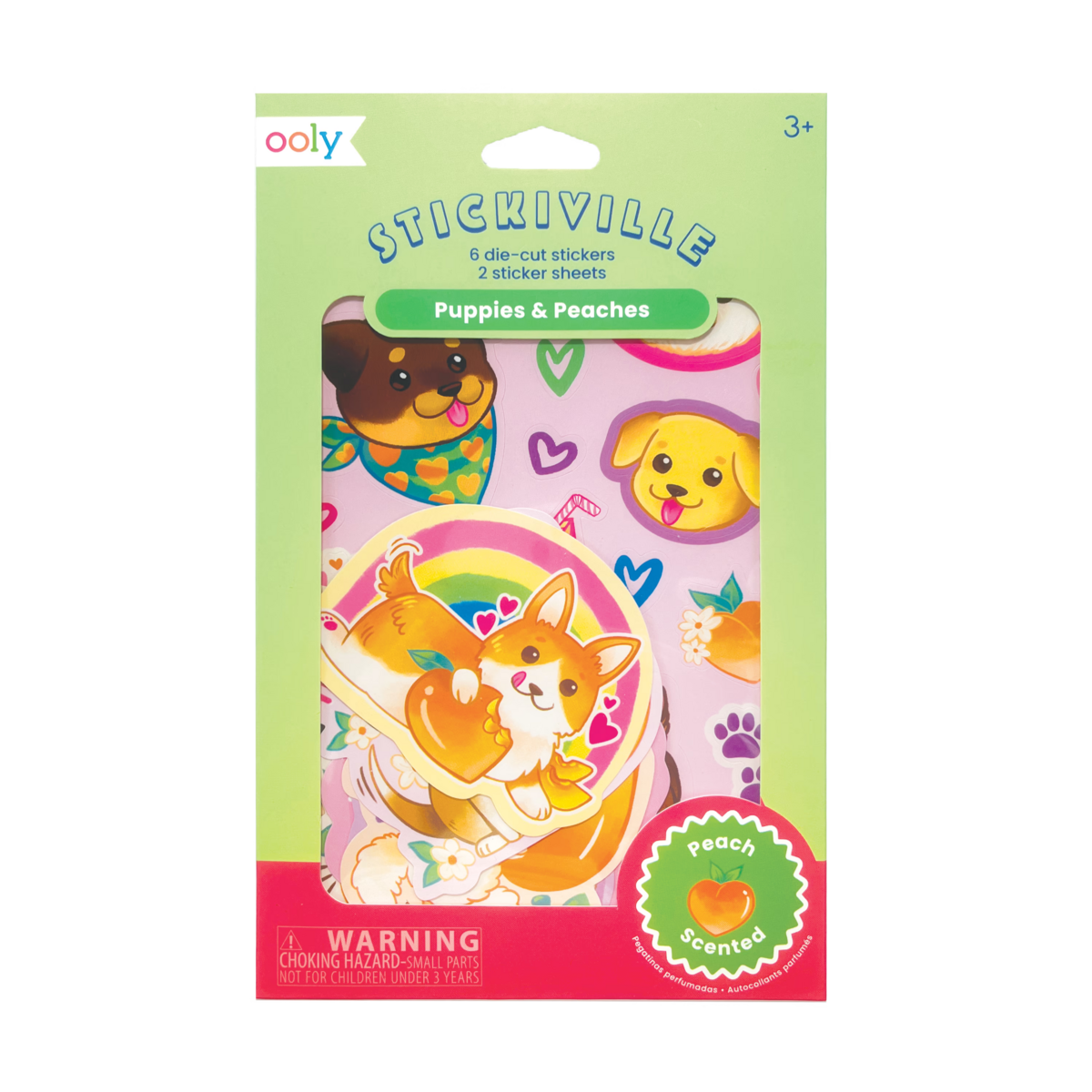 Ooly Stickiville Stickers: Puppies & Peaches Scented 2 Sheet