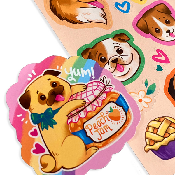 Ooly Stickiville Stickers: Puppies & Peaches Scented 2 Sheet