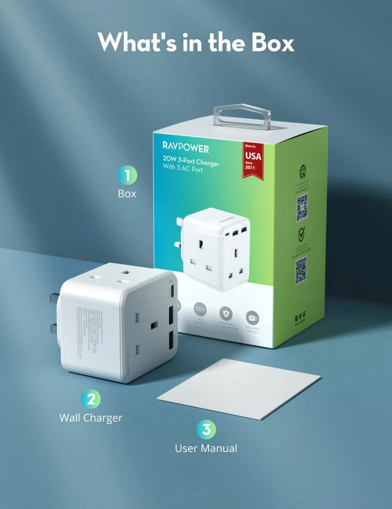 RAVPower RP-PC1037 PD Pioneer 20W wall charger White