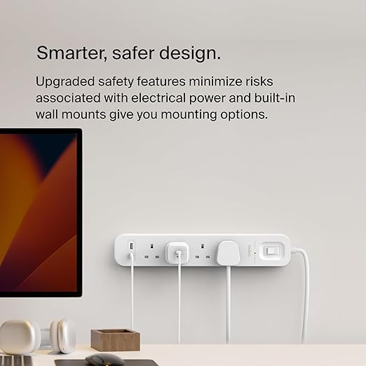 بيلكين - واقي من زيادة التيار 4 منافذ - 2م - 18W - 1 USB-A و 1 USB-C