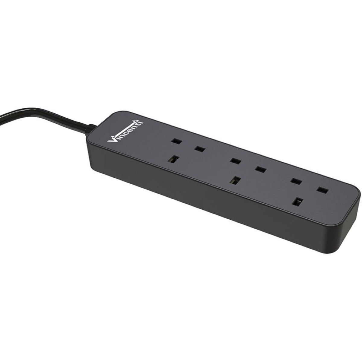 3UK PLUG OUTLETS SINGLE SWITCH 3M BLK FULL COPPER VPCSBK-33