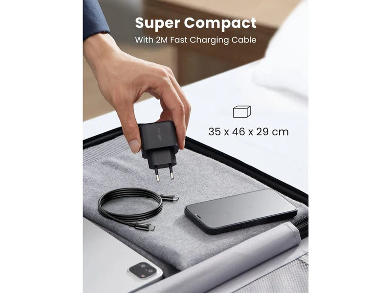 شاحن سريع UGREEN PD بقوة 25 واط + كابل USB - بريطانيا