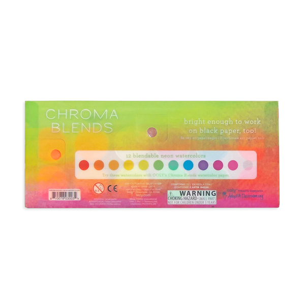 Ooly Chroma Blends Neon Watercolor Paint 13 Pc Set