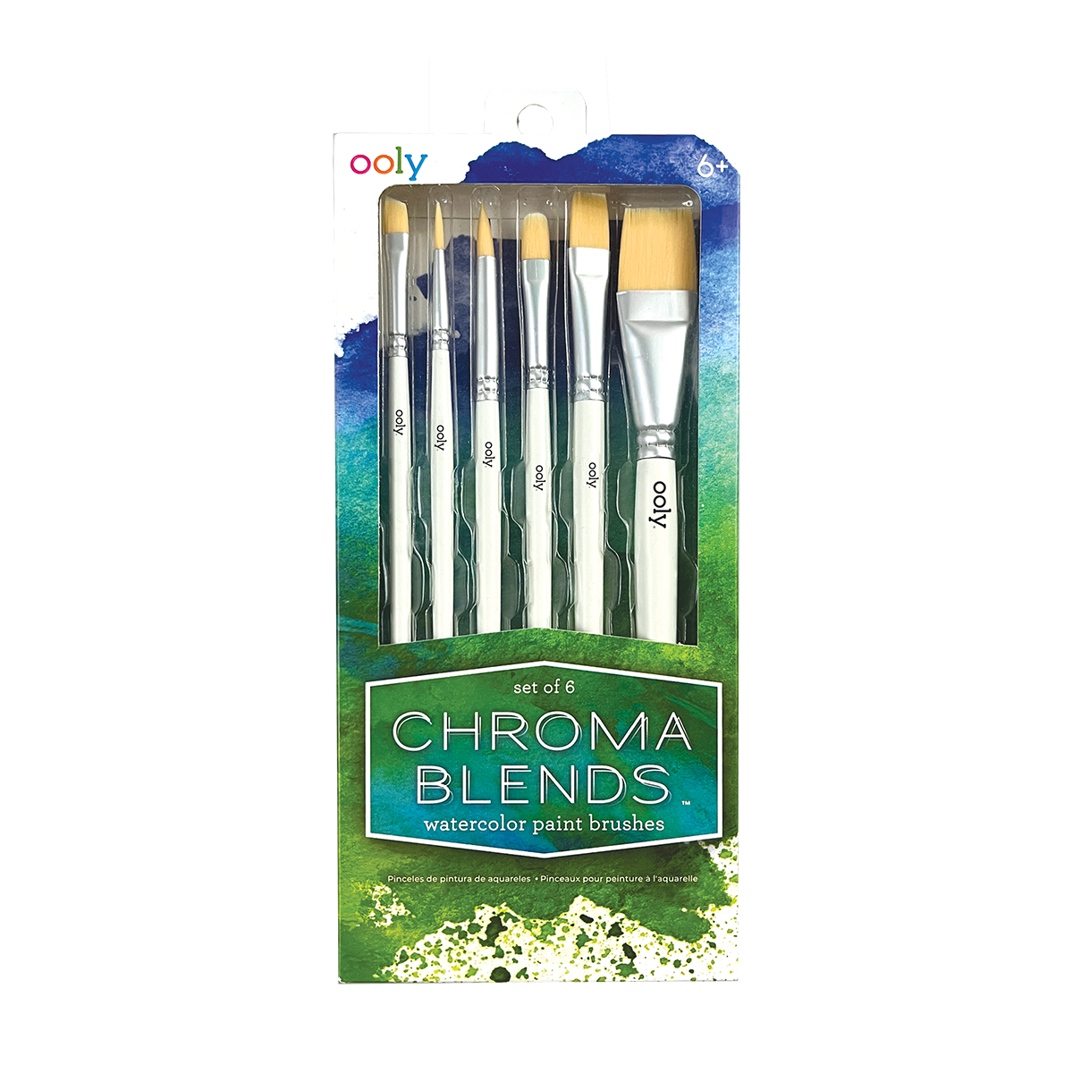 Ooly Chroma Blends Watercolor Paint Brushes Set Of 6