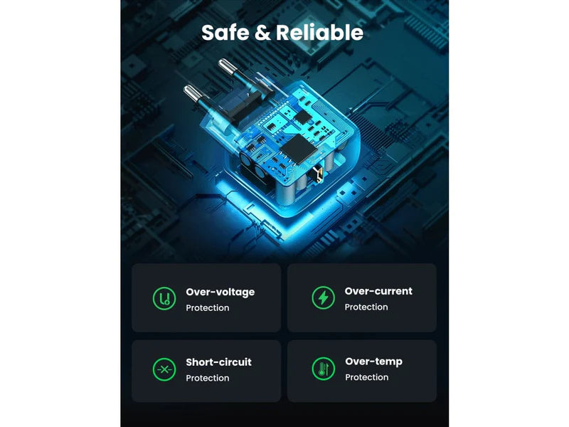 شاحن سريع UGREEN PD بقوة 25 واط + كابل USB - بريطانيا