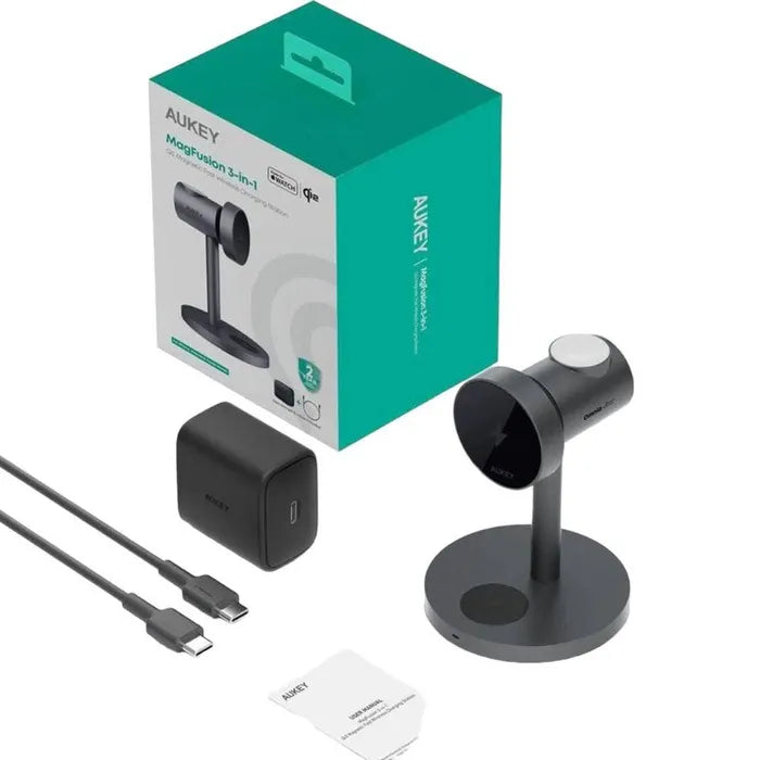 AUKEY 3-IN-1 Wireless Fast Charger - Grey 15W(Max)