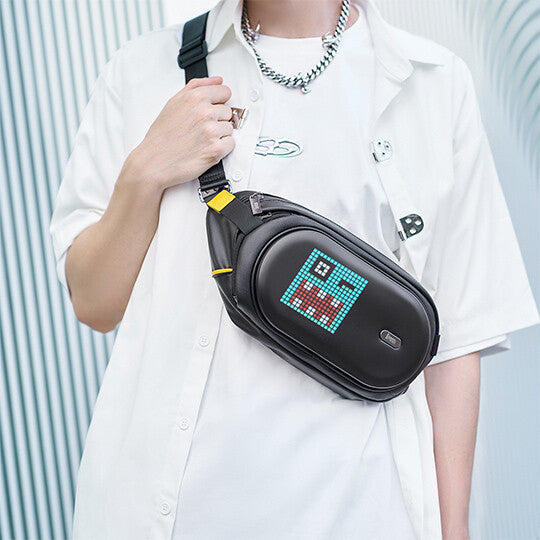 Divoom Pixoo Sling Bag-C With LED Customizable Animation Screen And App Control - Black