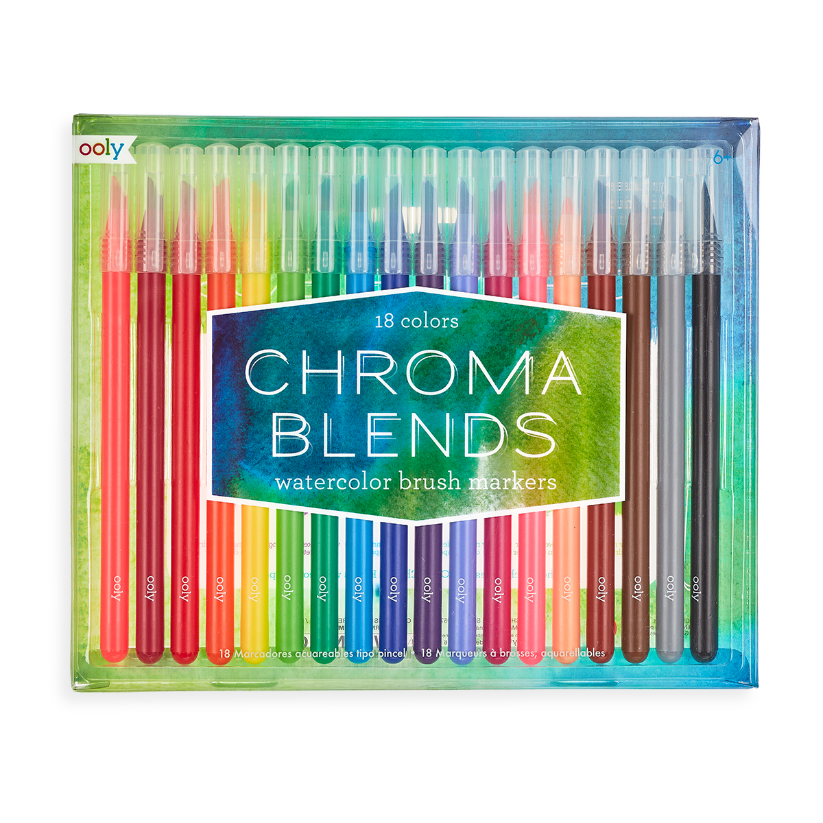 Ooly Chroma Blends Watercolor Brush Markers Set Of 18