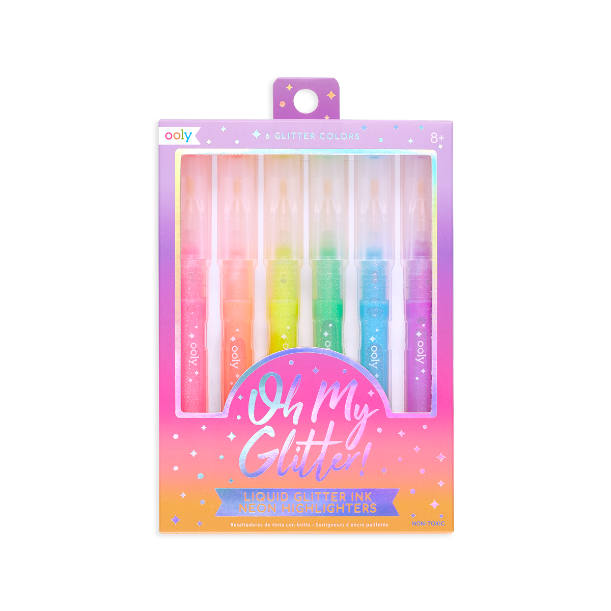 Ooly Oh My Glitter Liquid Neon Glitter Highlighters Set Of 6