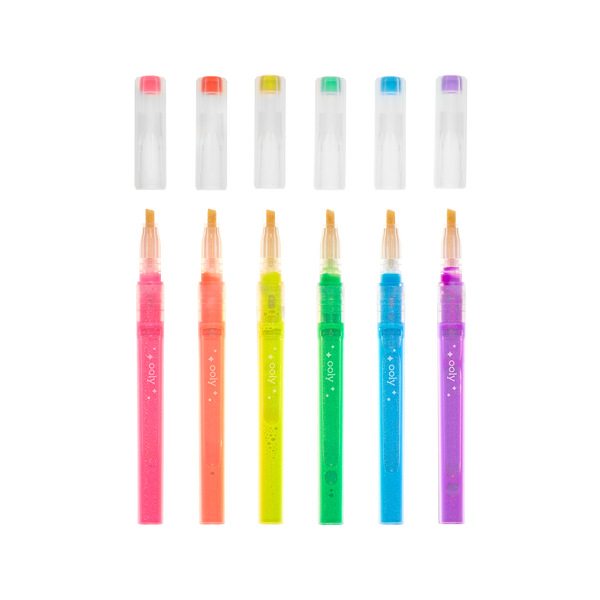 Ooly Oh My Glitter Liquid Neon Glitter Highlighters Set Of 6