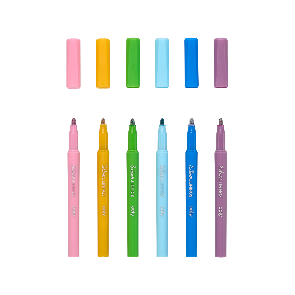 Ooly Silver Linings Outline Markers Set Of 6