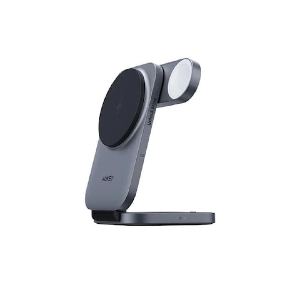 AUKEY Foldable 3-in-1 Magnetic Wireless Charger- Grey 15W