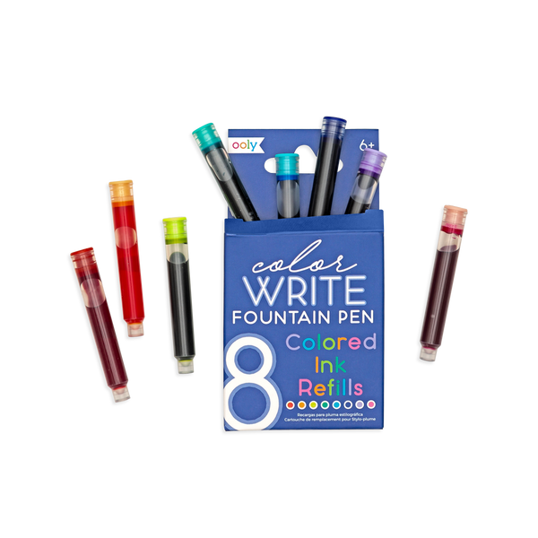 Ooly Color Write Colored Fountain Pens Ink Refills Set Of 8
