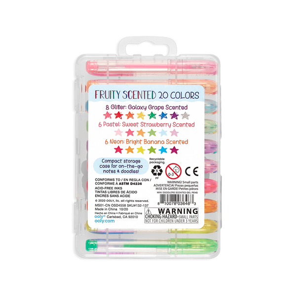 Ooly Mini Doodlers Fruity Scented Gel Pens Set Of 20