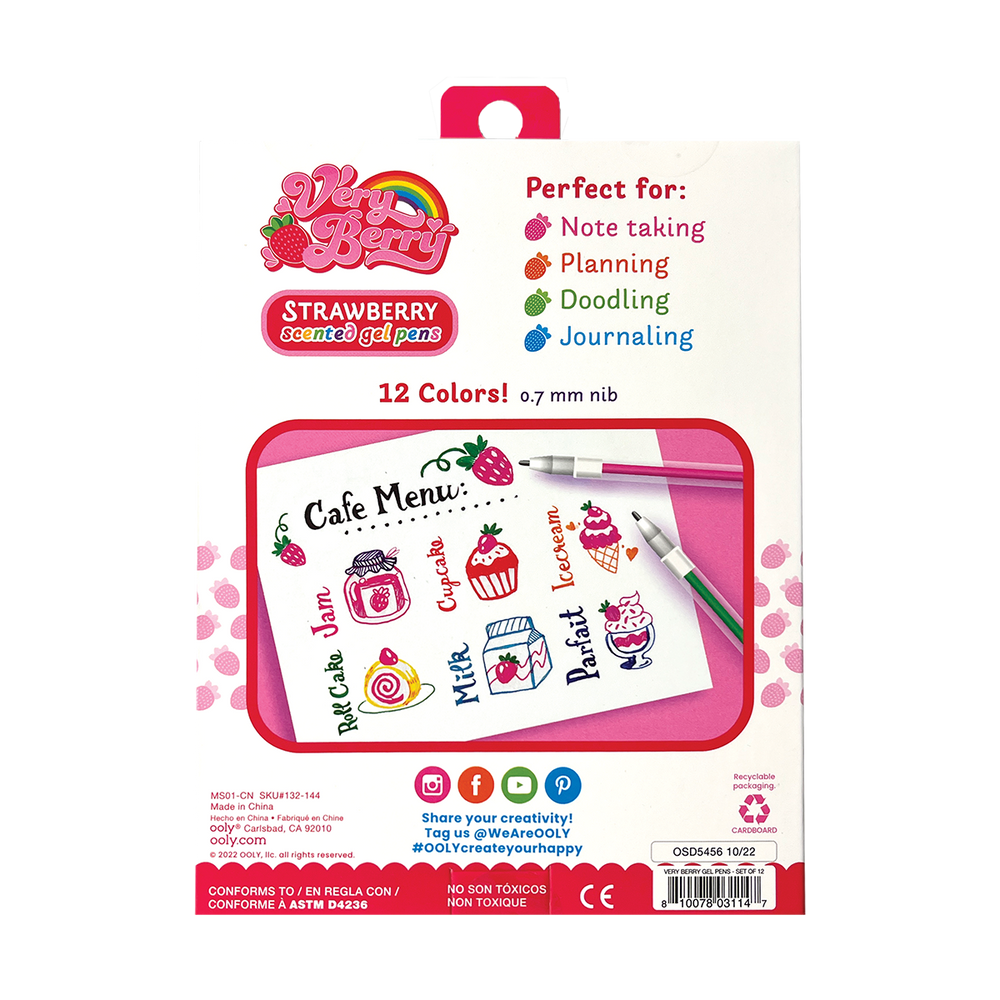 Ooly Very Berry Scented Gel Pens Set Of 12