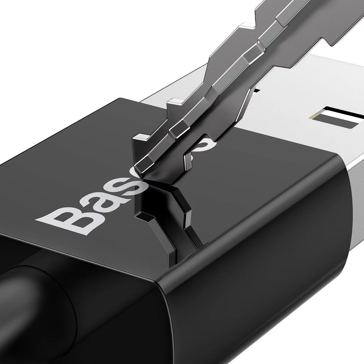 كابل بيانات باسياس سوبرير للشحن السريع USB إلى مايكرو 2A 1م باللون الأسود
