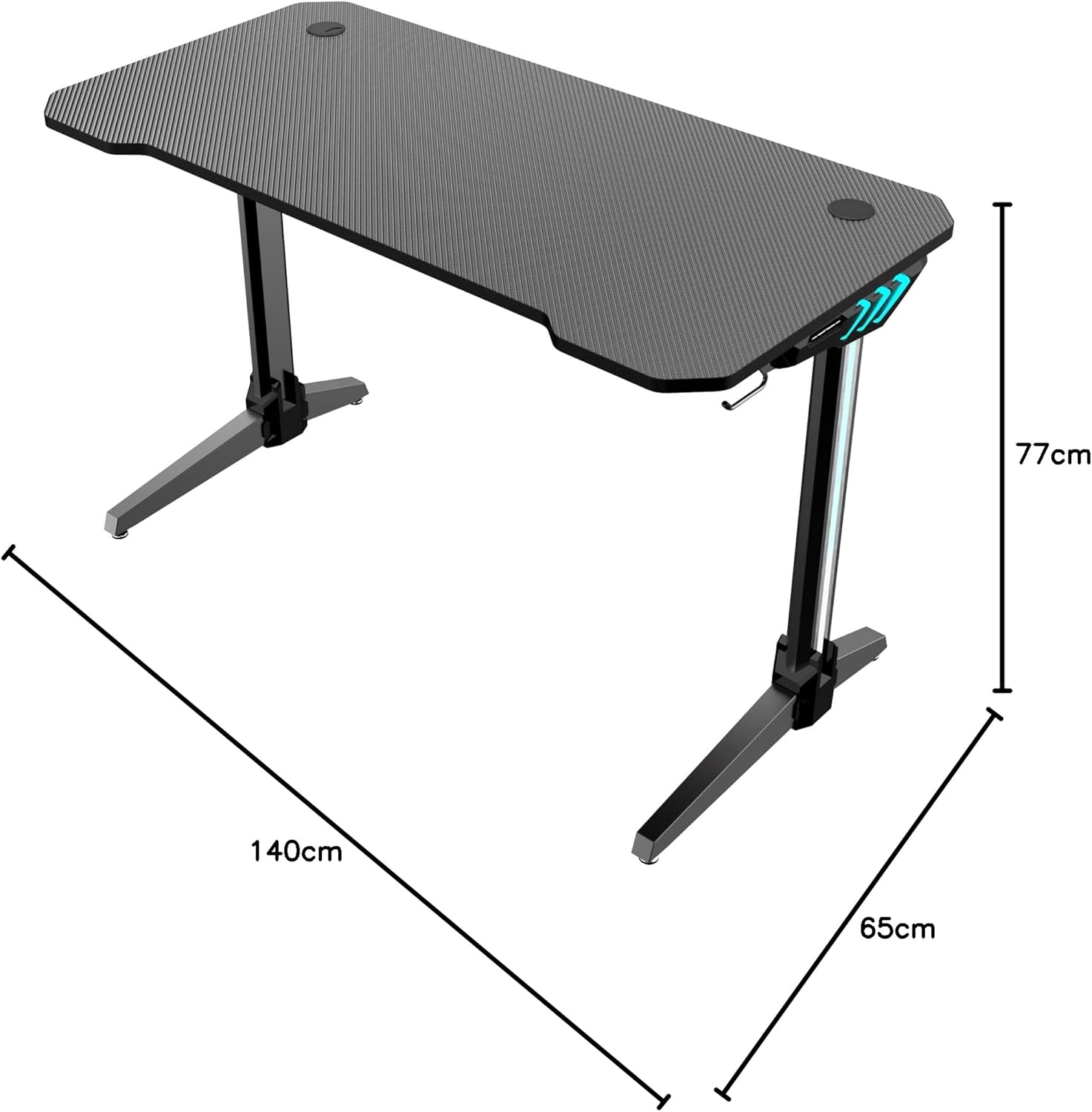 Anda Seat Masks 2 RGB LED Lightening Gaming Desk - Black