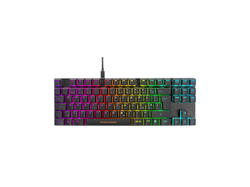 DELTACO GAMING KEYBOARD LOW PROFILE MECHANICAL, UK, RGB, BLACK
