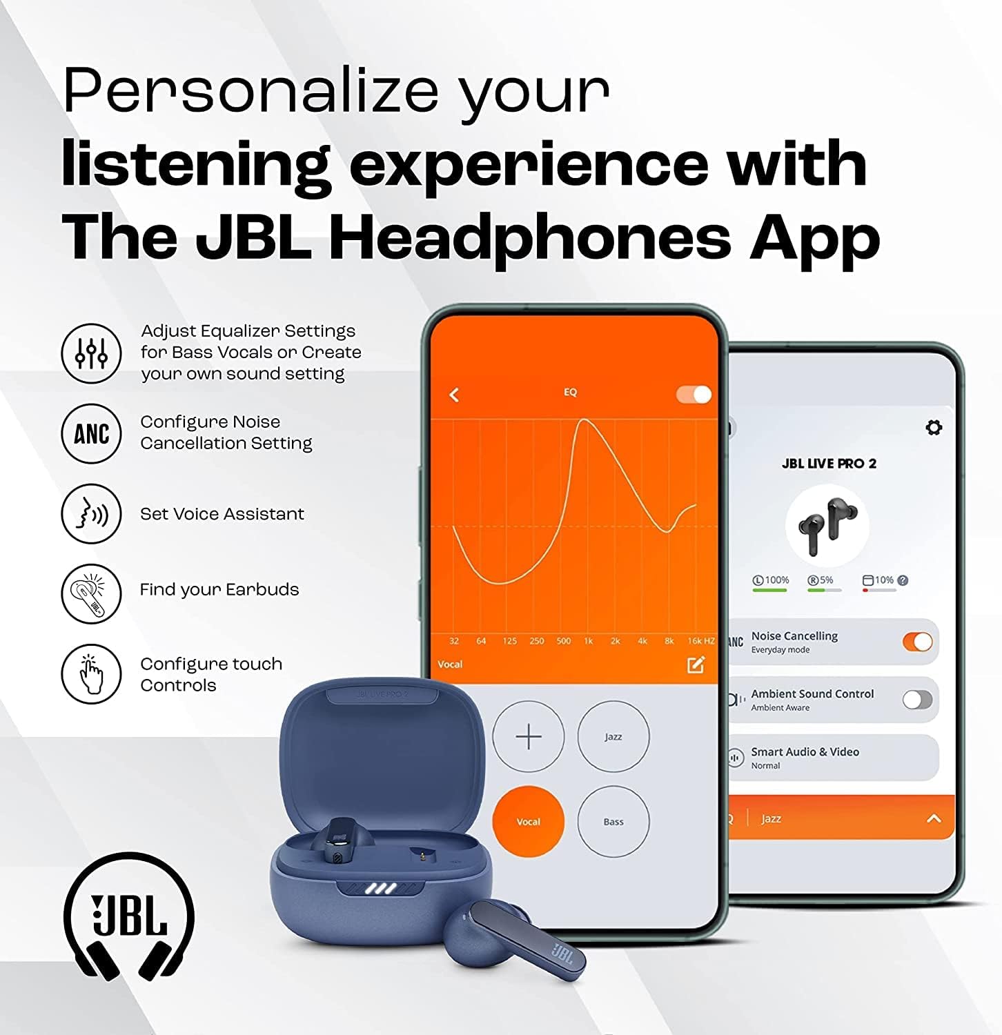 JBL Live Pro 2 TWS In-Ear True Wireless Earbuds Blue