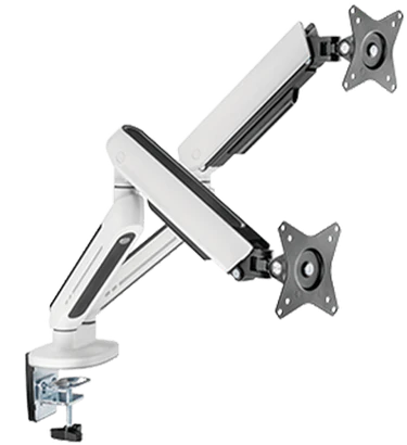 Twisted Minds Dual Premium Gaming Monitor Arm With RGB Lighting - White