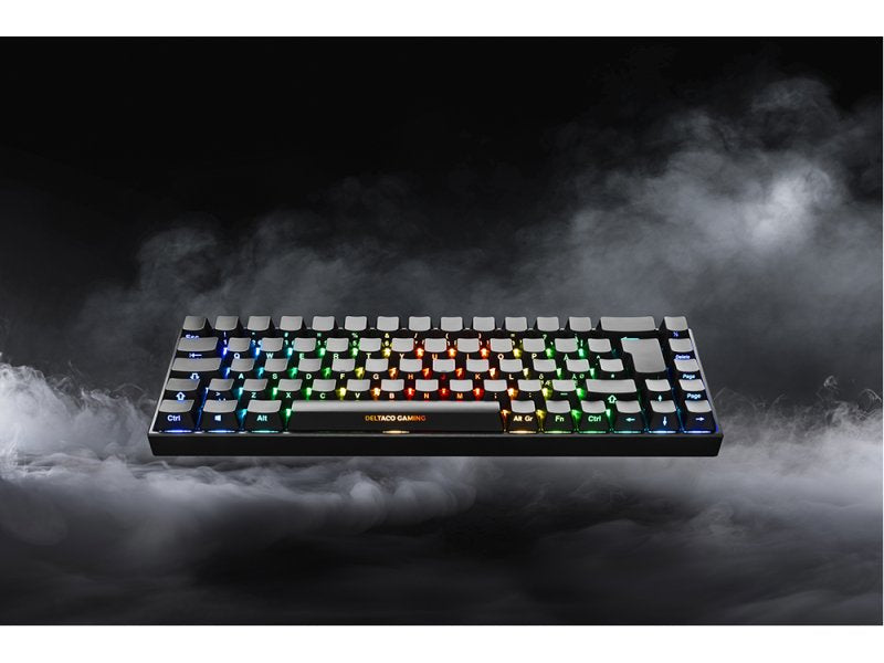 DELTACO GAMING DK440R Wireless 65% keyboard, front symbols, UK layout