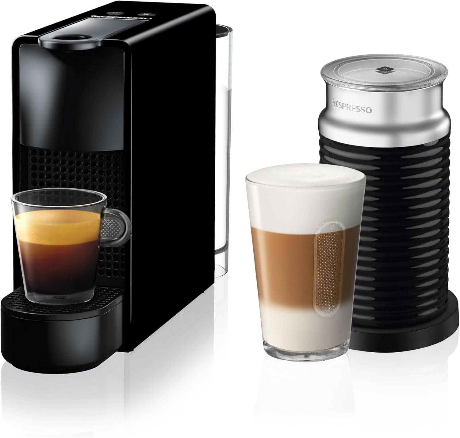 Nespresso OL Essenza Black + Aerocino Bundle