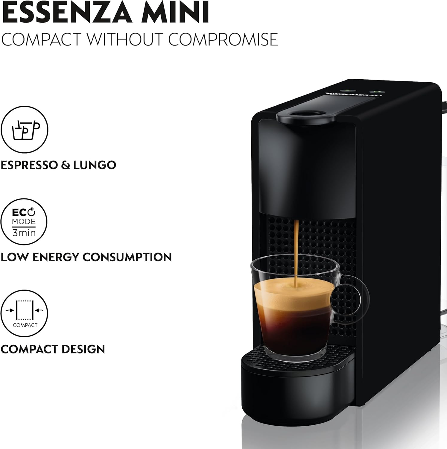 Nespresso OL Essenza Black + Aerocino Bundle