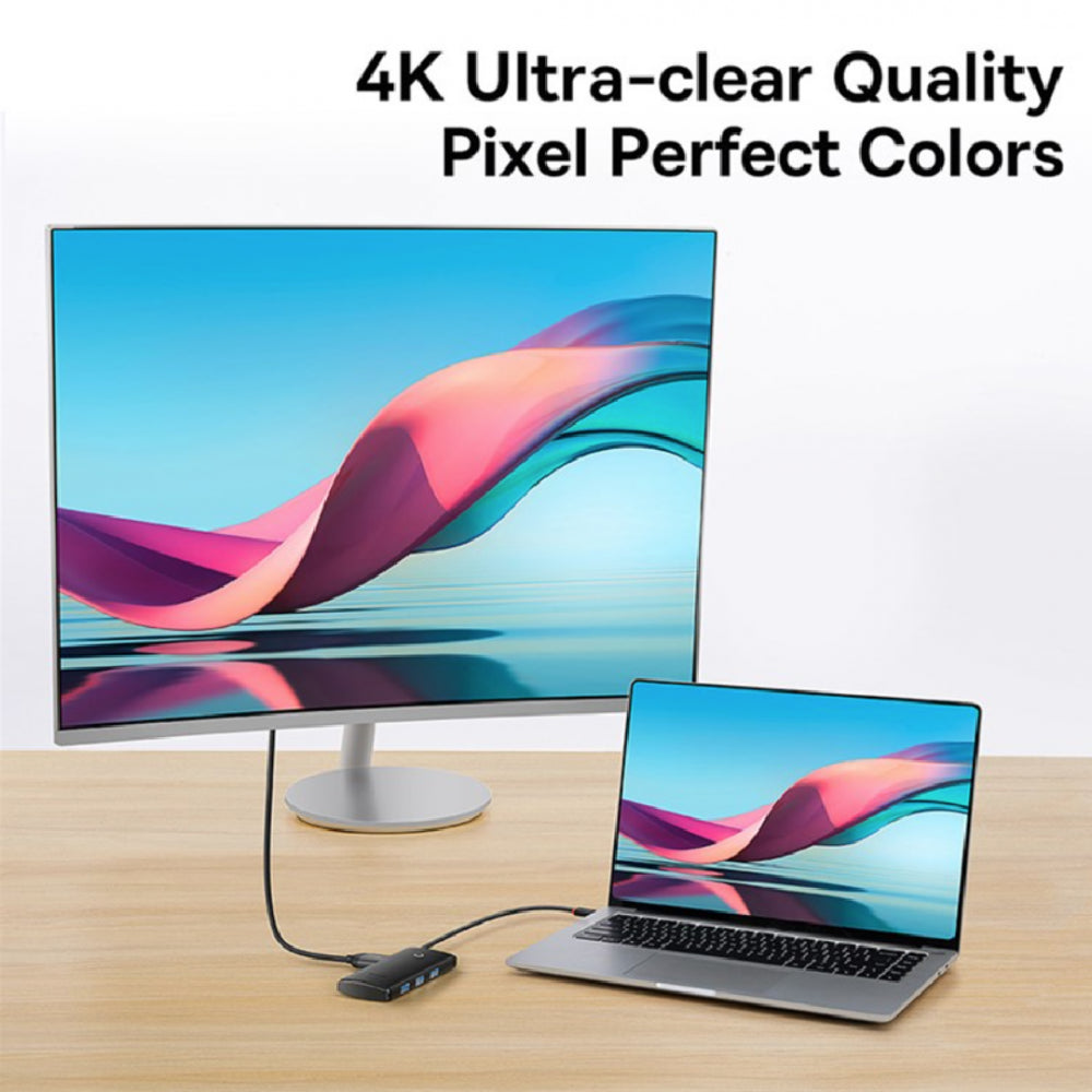 محطة إرساء باسياس لايت سيريز 5 منافذ USB Type-C باللون الأسود