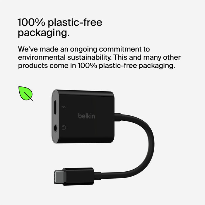 BELKIN ADAPTER ROCKSTAR 1X 3.5MM AUDIO 1X USB-C CHARGE BLK