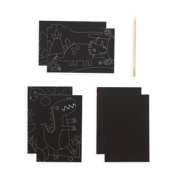 Ooly Mini Scratch & Scribble Art Kit: Dino. Days 7 Pc Set
