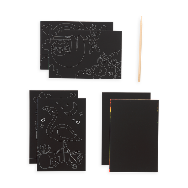 Ooly Mini Scratch & Scribble Art Kit: Funtastic Friends 7 Pc